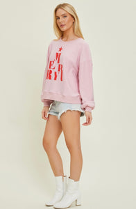 Pink Merry Tree Sweatshirt