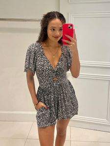 Black Floral Romper