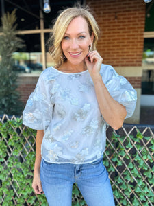 Metallic Floral Top