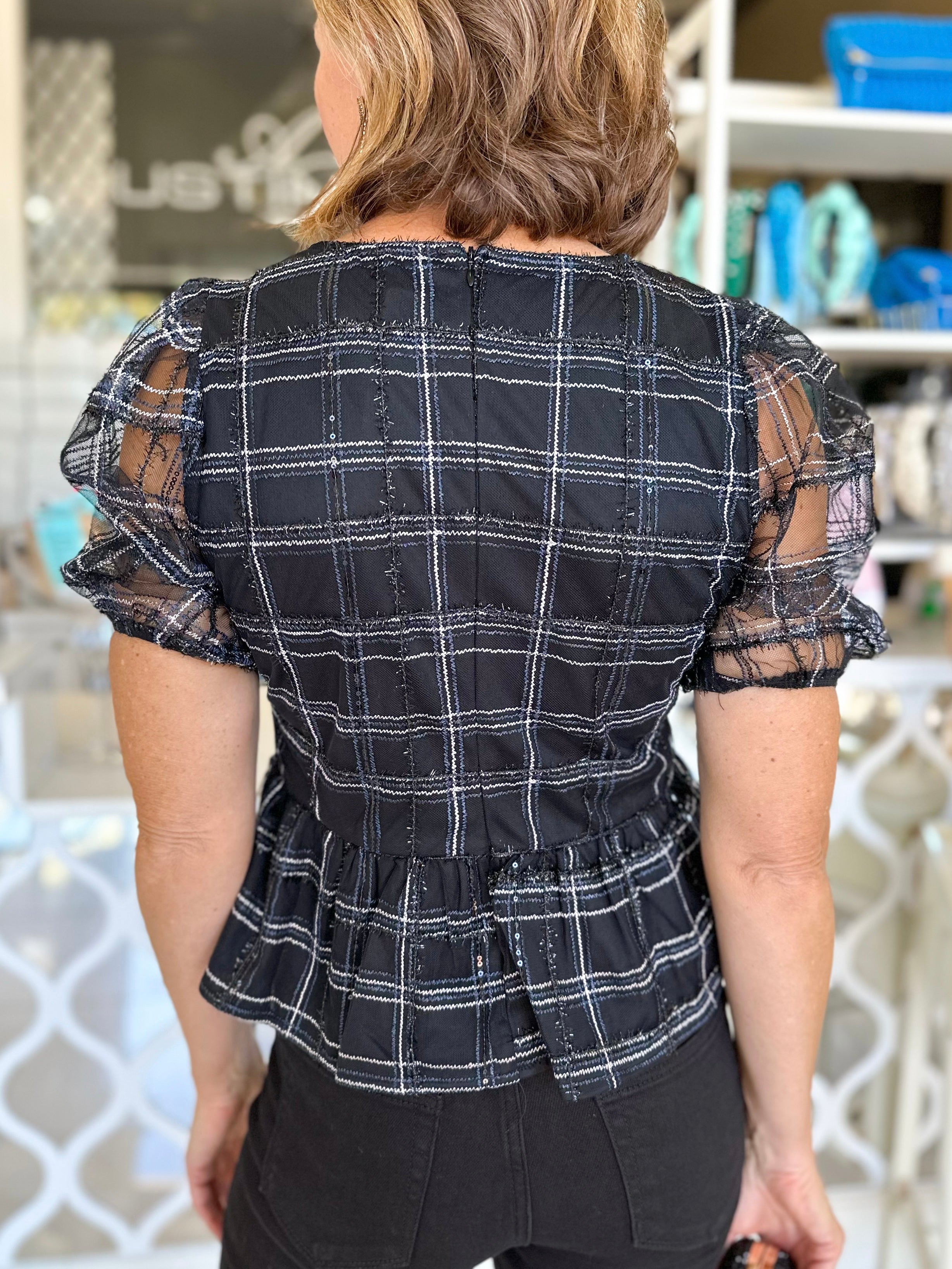 Puff Sleeve Peplum Top