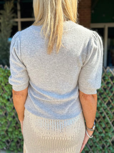 Short Sleeve Sweater - Grey