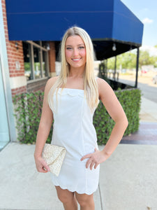 White Scalloped Dress