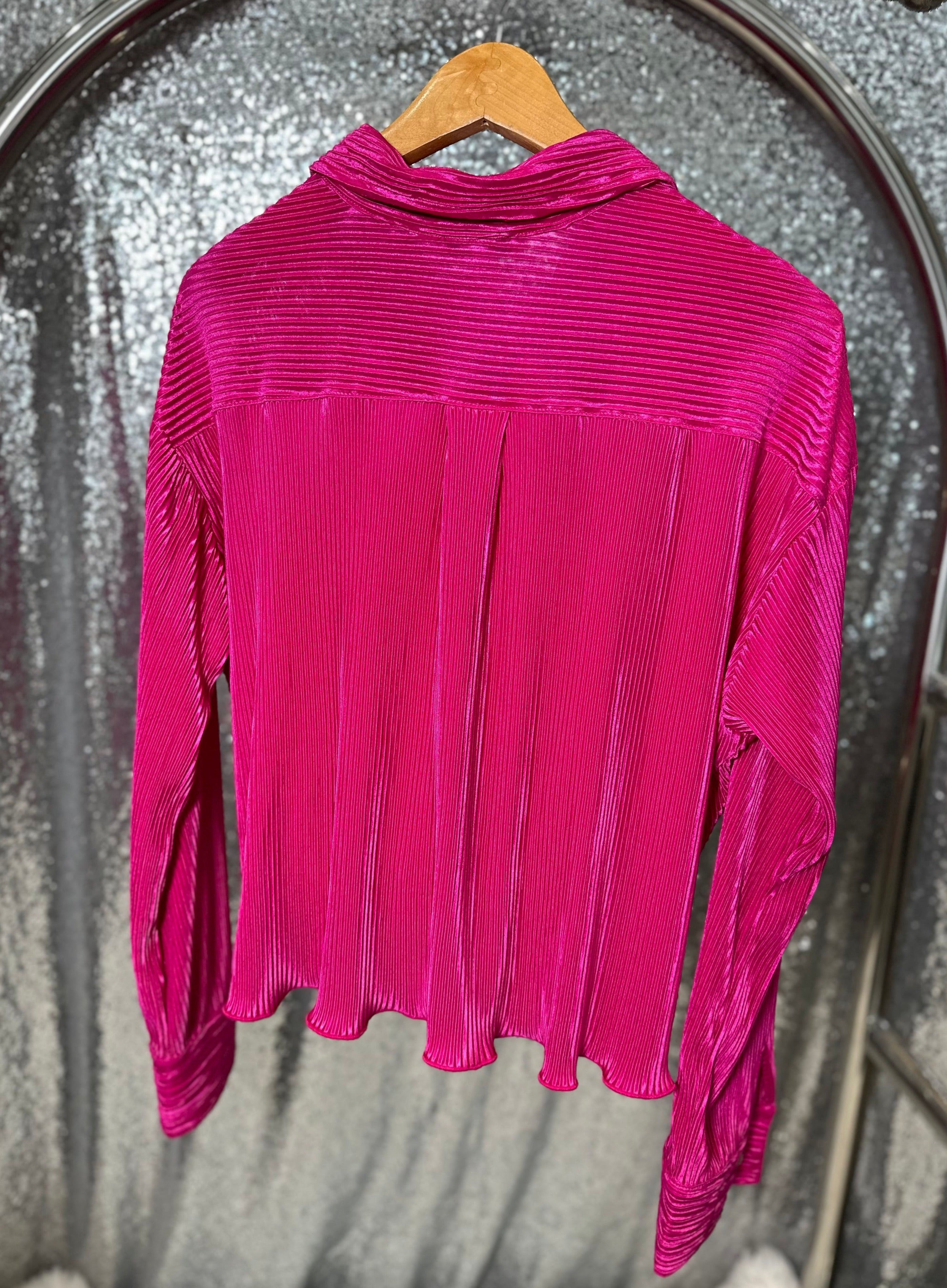 Pink Pleated Top