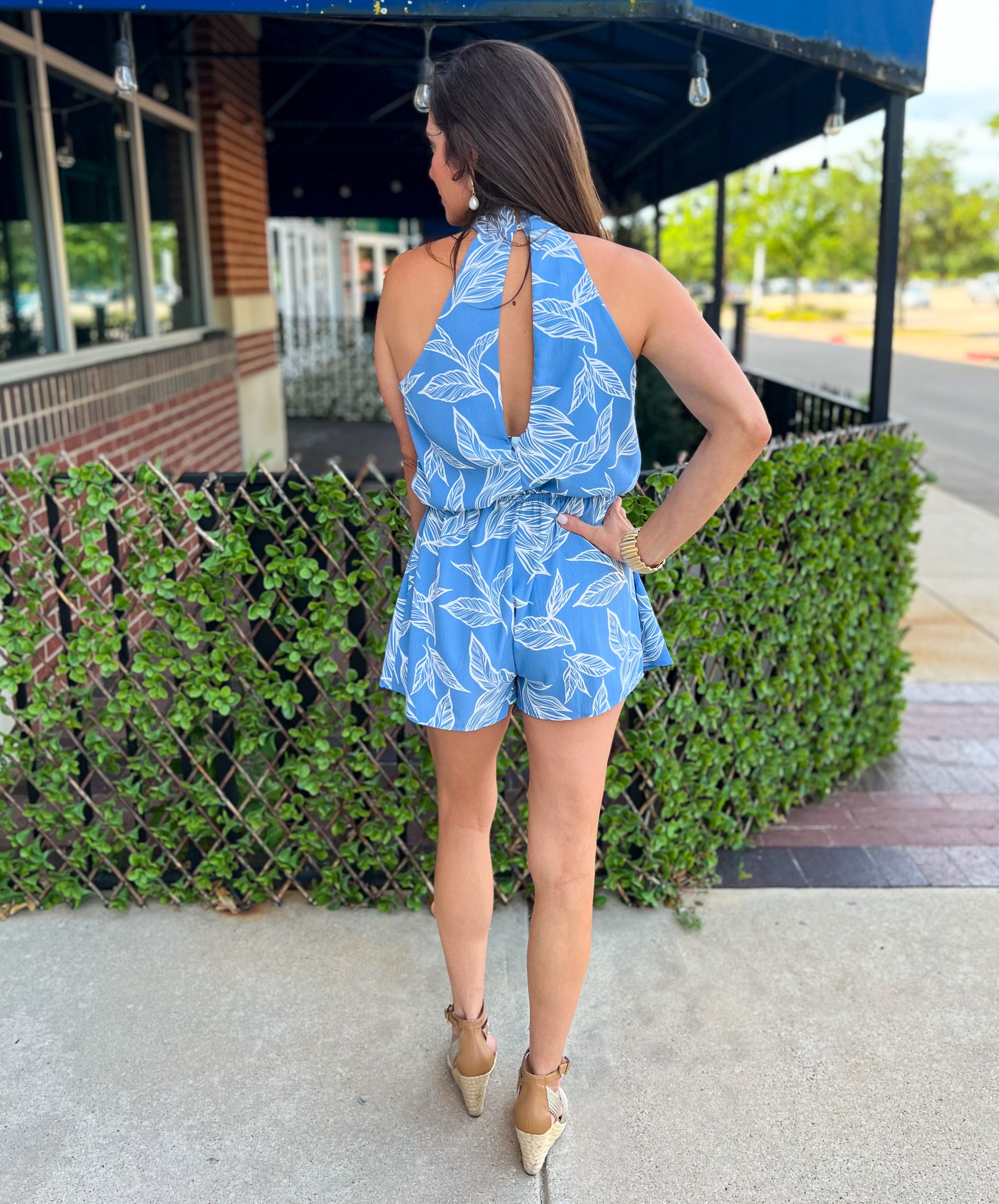 Palm Print Romper