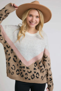 Mocha Pink Leopard Sweater