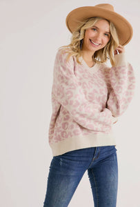 Pale Pink Leopard Sweater