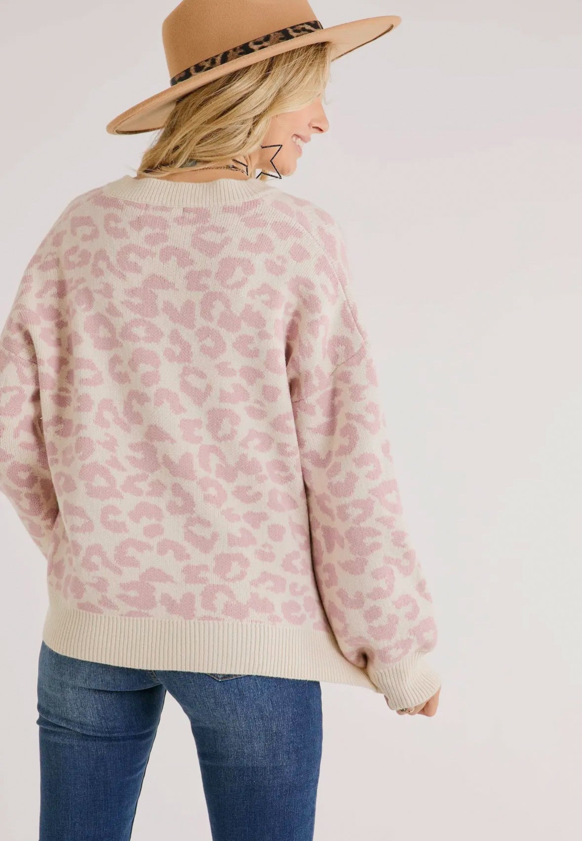 Pale Pink Leopard Sweater