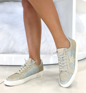 Silver & Gold Matte Glitter Sneaker