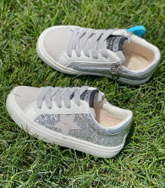 Kids Glitter Sneaker - Silver