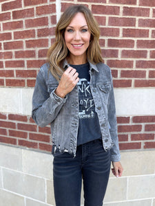 Grey Distressed Denim Jacket
