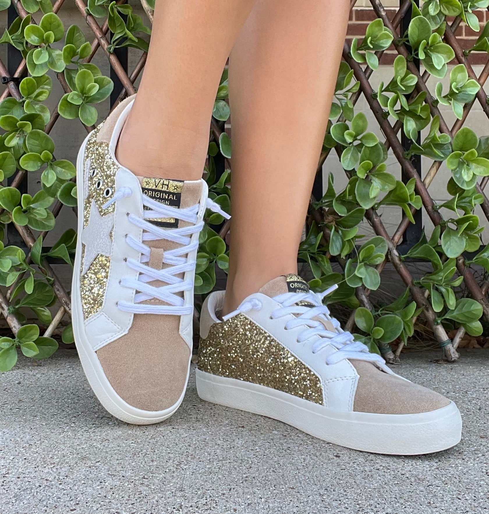 Thea Gold Glitter Sneaker