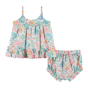 Baby Girls Tropical Ruffle Dress Set